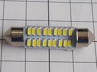 Лампа освещения светодиод 12V Т11 (C5W, 18 диодов) c цоколем (Skyway - Китай)